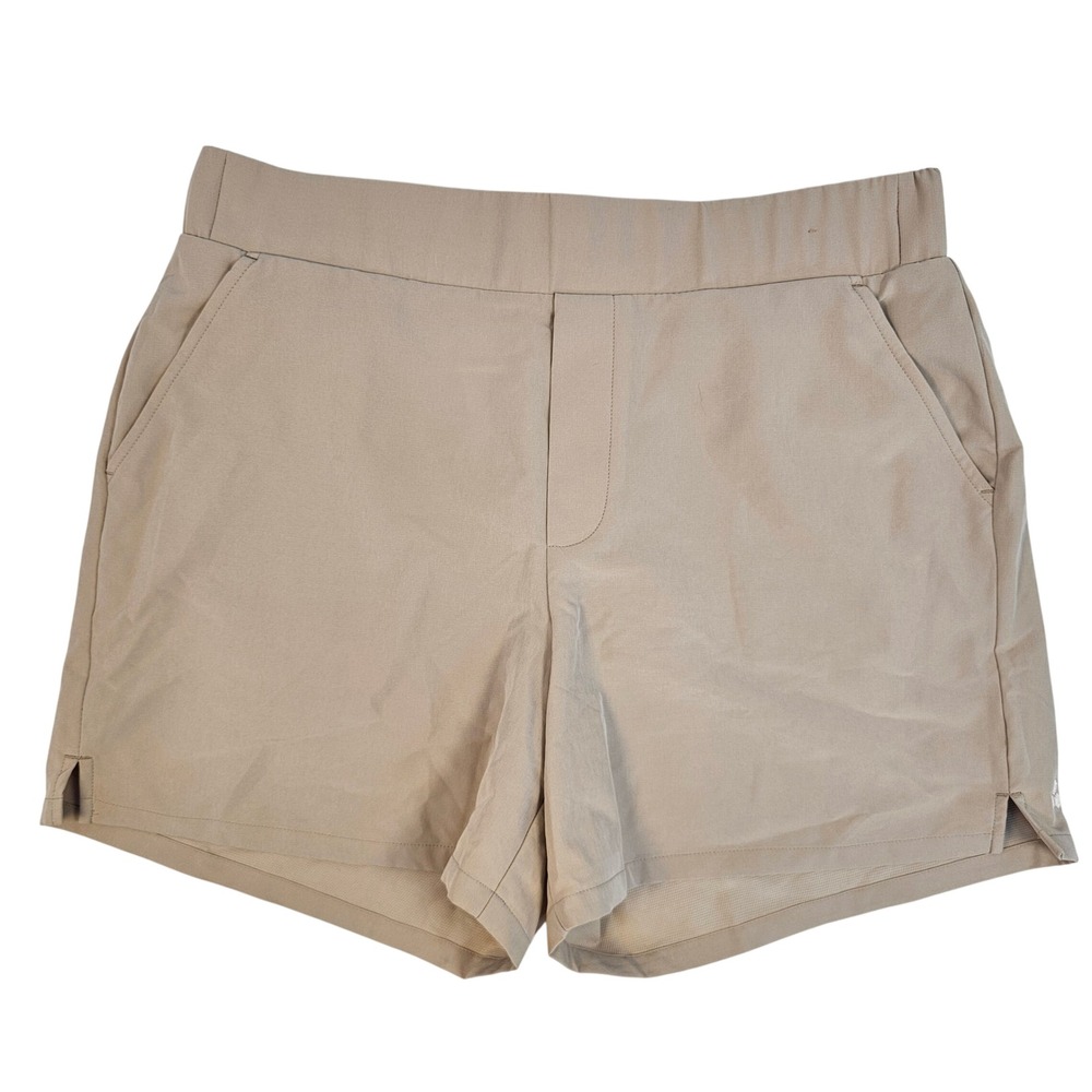 Tek Gear Womens Tan Khaki Athletic Performance Shorts Size L Stretch Hiking Golf